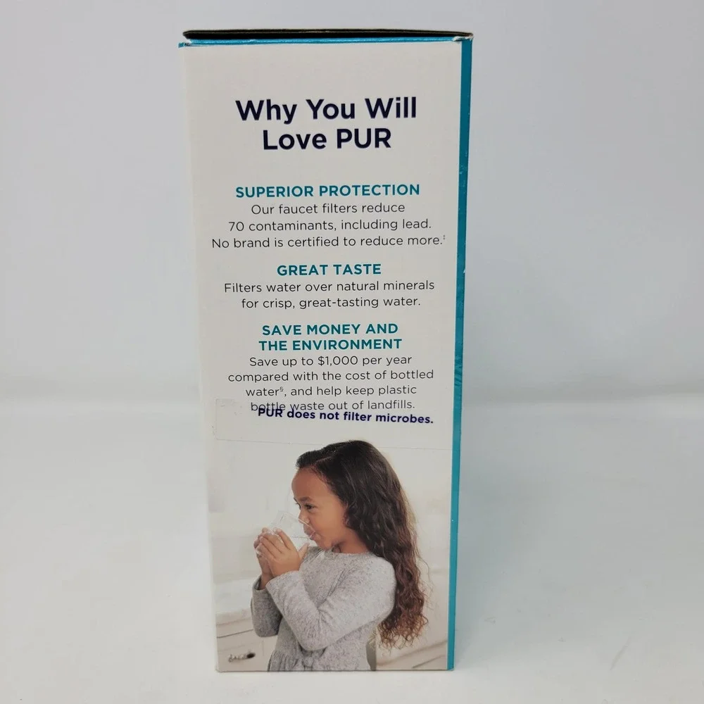 PUR PLUS Black Chrome Faucet Filtration System Mineral‎ Core Filter Easy Install